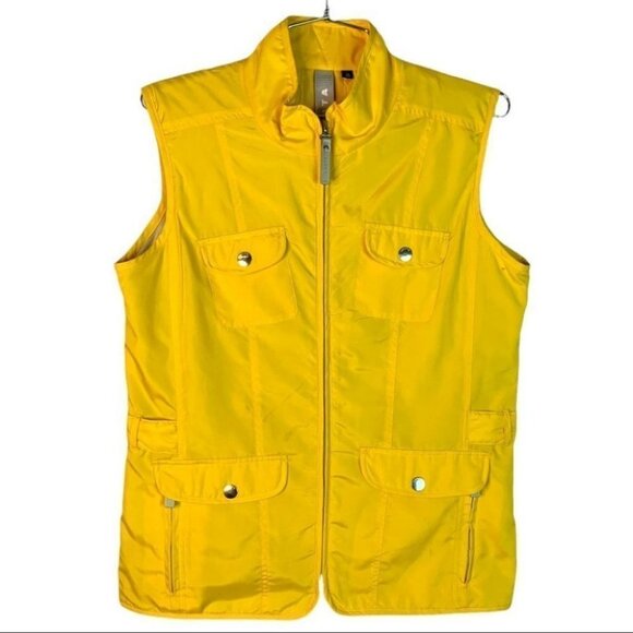 COLUTHA YELLOW SLEEVELESS WINDBREAKER SPRING OUTDOOR JACKET WOMEN SIZE SMALL - Picture 1 of 15